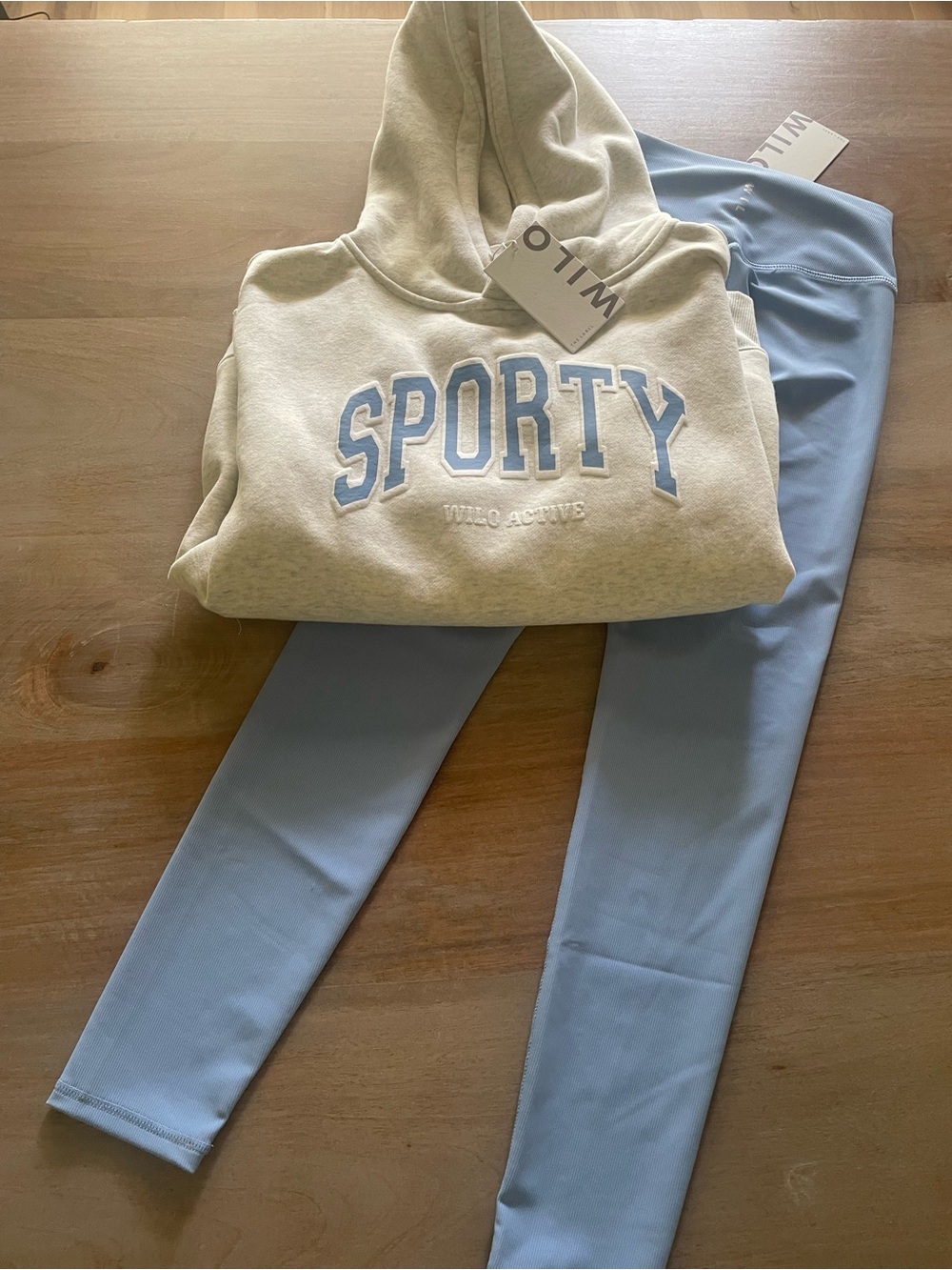 Wilo The Label-Light Blue Performance Leggings and Hoodie Set